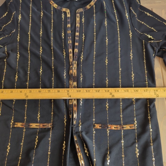 Joseph Ribkoff Black Gold Beaded Blazer Jacket - Picture 10 of 14